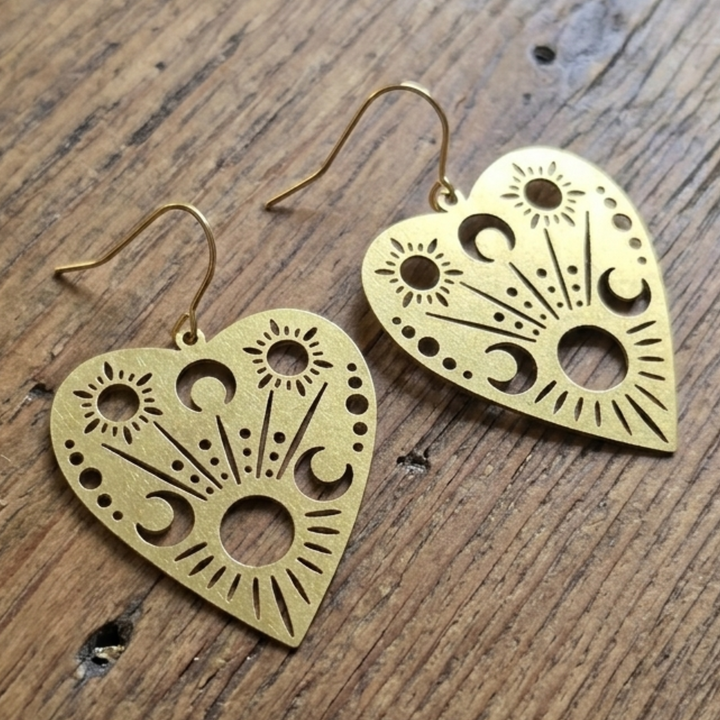 CELESTIAL LASER CUT OUIJA EARRINGS