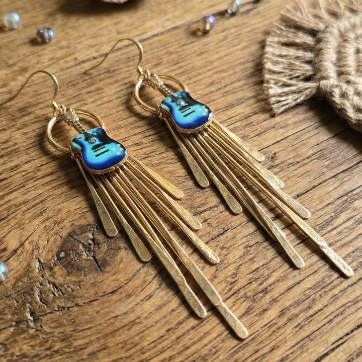 Electric Soul Guitar Fringe Earrings