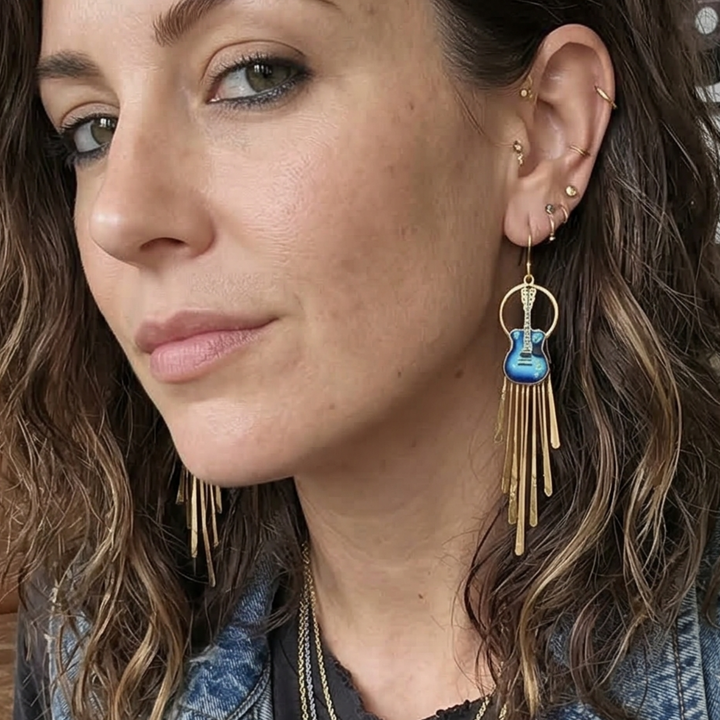 Electric Soul Guitar Fringe Earrings