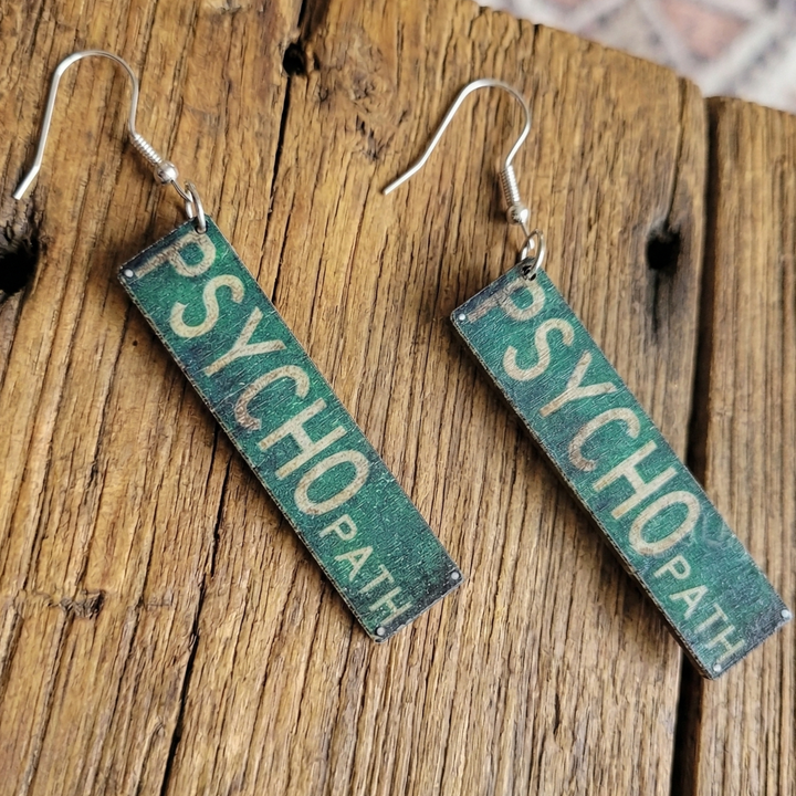 Psycho Path Earrings – Funny Horror-Inspired Dangle Jewelry