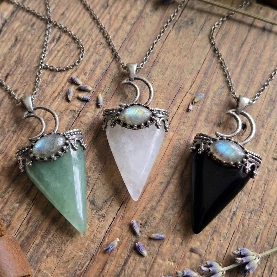 The Lunar Spear: Stone & Labradorite Talisman