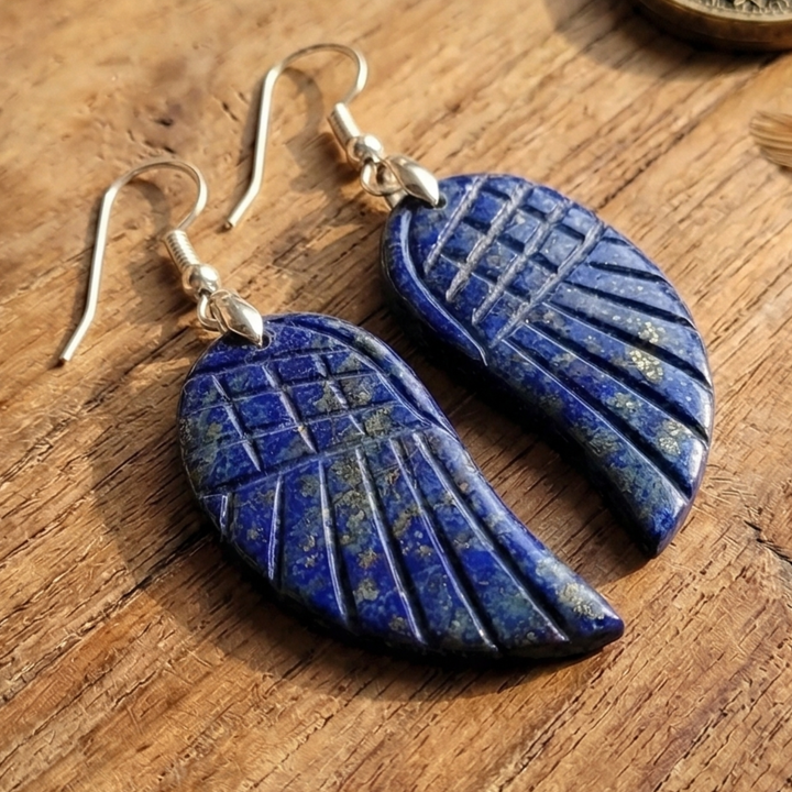 Fly High: Hand-Carved Gemstone Wing Earrings