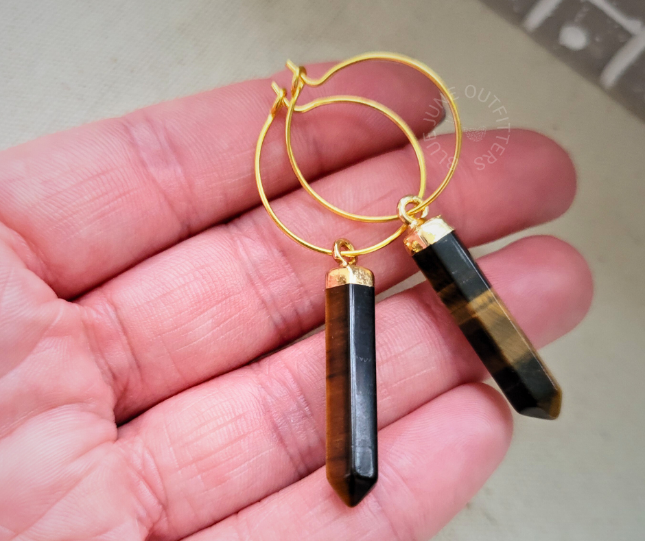 Tiger's Eye Gemstone Earrings