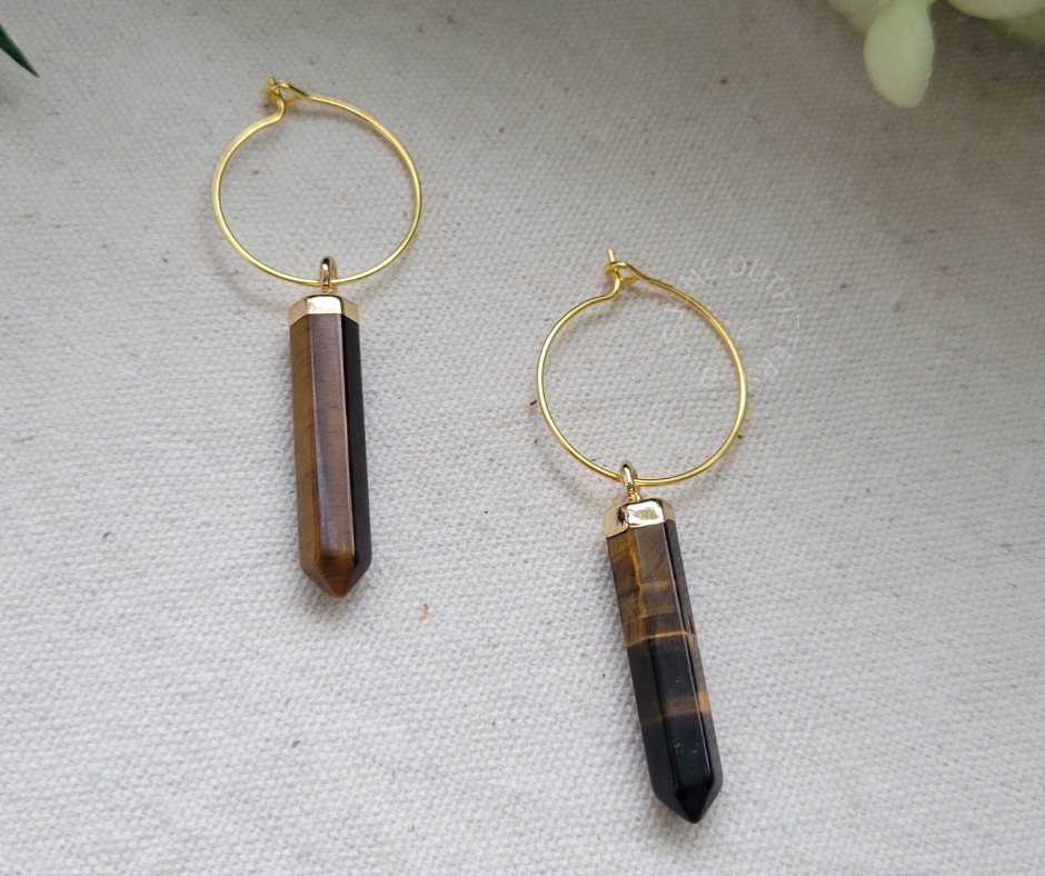 Tiger's Eye Gemstone Earrings