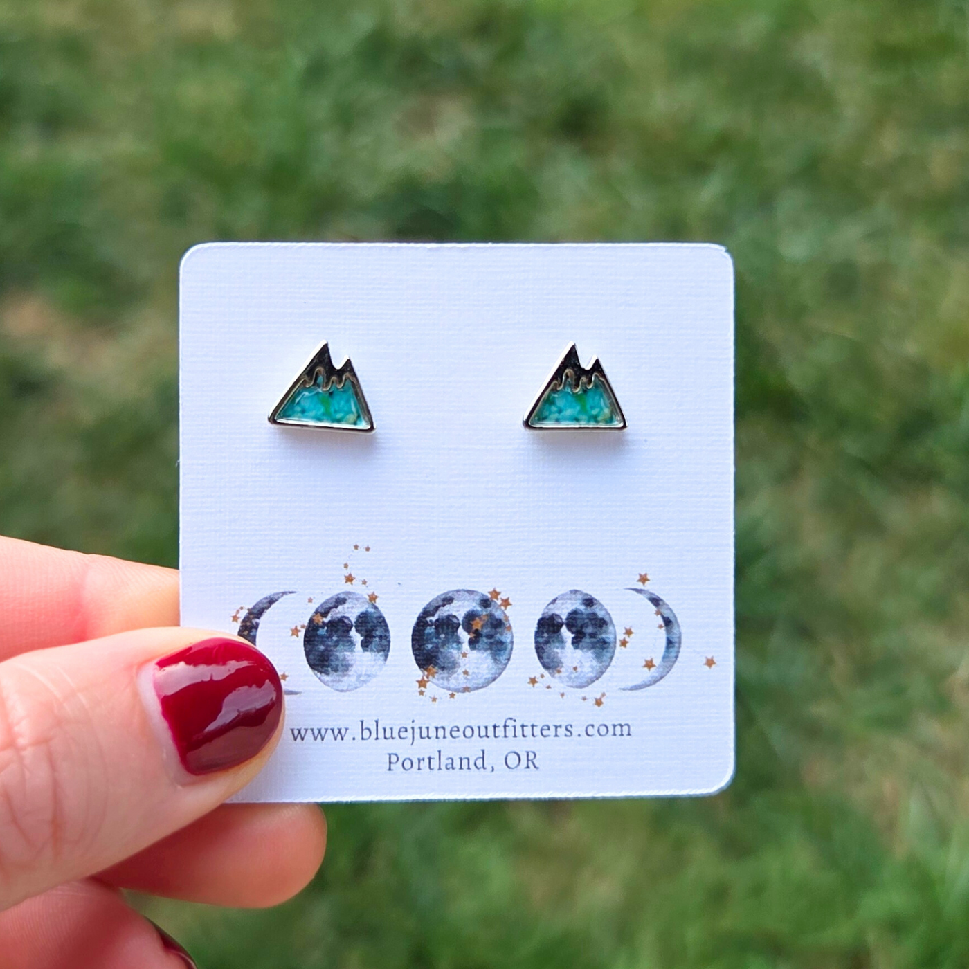 Mountain Range Stud Earrings | Hypoallergenic White Gold Plated