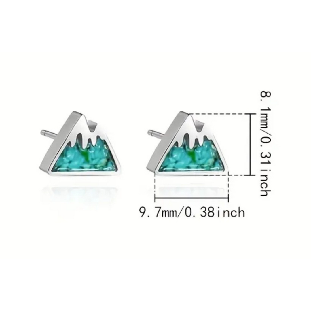 Mountain Range Stud Earrings | Hypoallergenic White Gold Plated