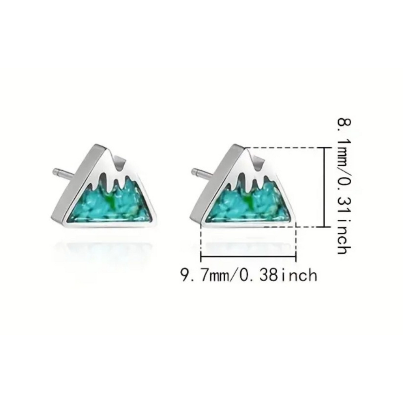 Mountain Range Stud Earrings | Hypoallergenic White Gold Plated