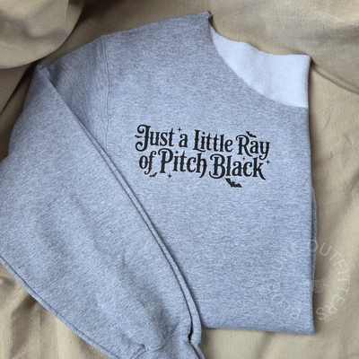 Just a Little Ray of Pitch Black | Off-The-Shoulder Sweatshirt