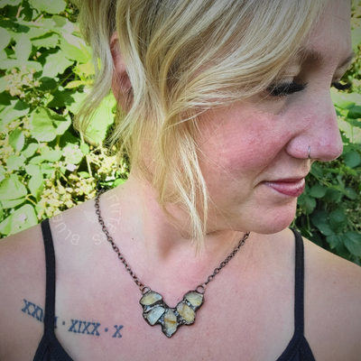 Raw Citrine or Amethyst Crystal Necklace | Antique Copper Electroformed Pendant