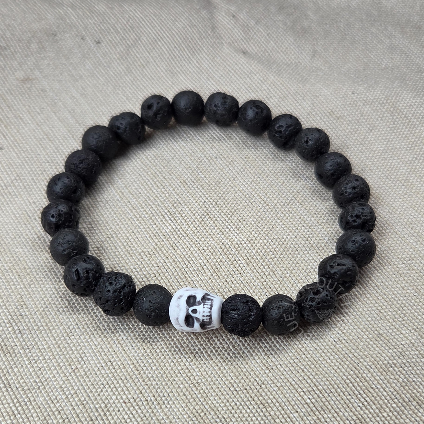 Spooky Season Halloween Skull or Jack-O-Lantern Lava Beaded Bracelet