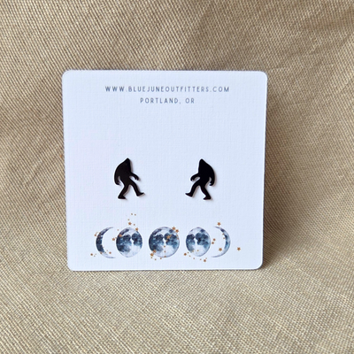 Bigfoot/Sasquatch stainless steel stud earrings