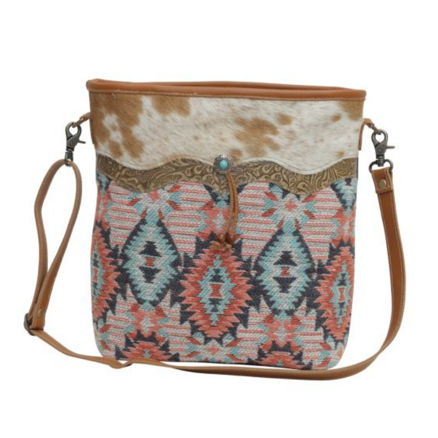 Propose Shoulder Bag – Canvas & Hair-on Shoulder Tote | Myra Bags