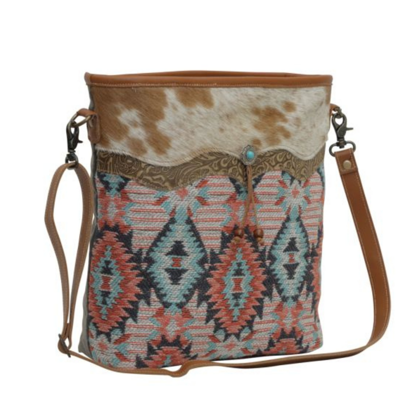 Propose Shoulder Bag – Canvas & Hair-on Shoulder Tote | Myra Bags