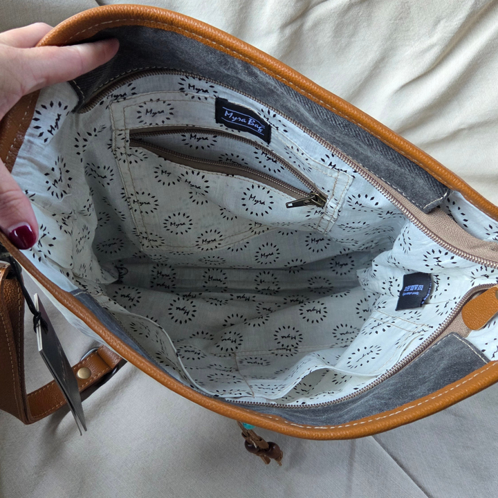 Propose Shoulder Bag – Canvas & Hair-on Shoulder Tote | Myra Bags
