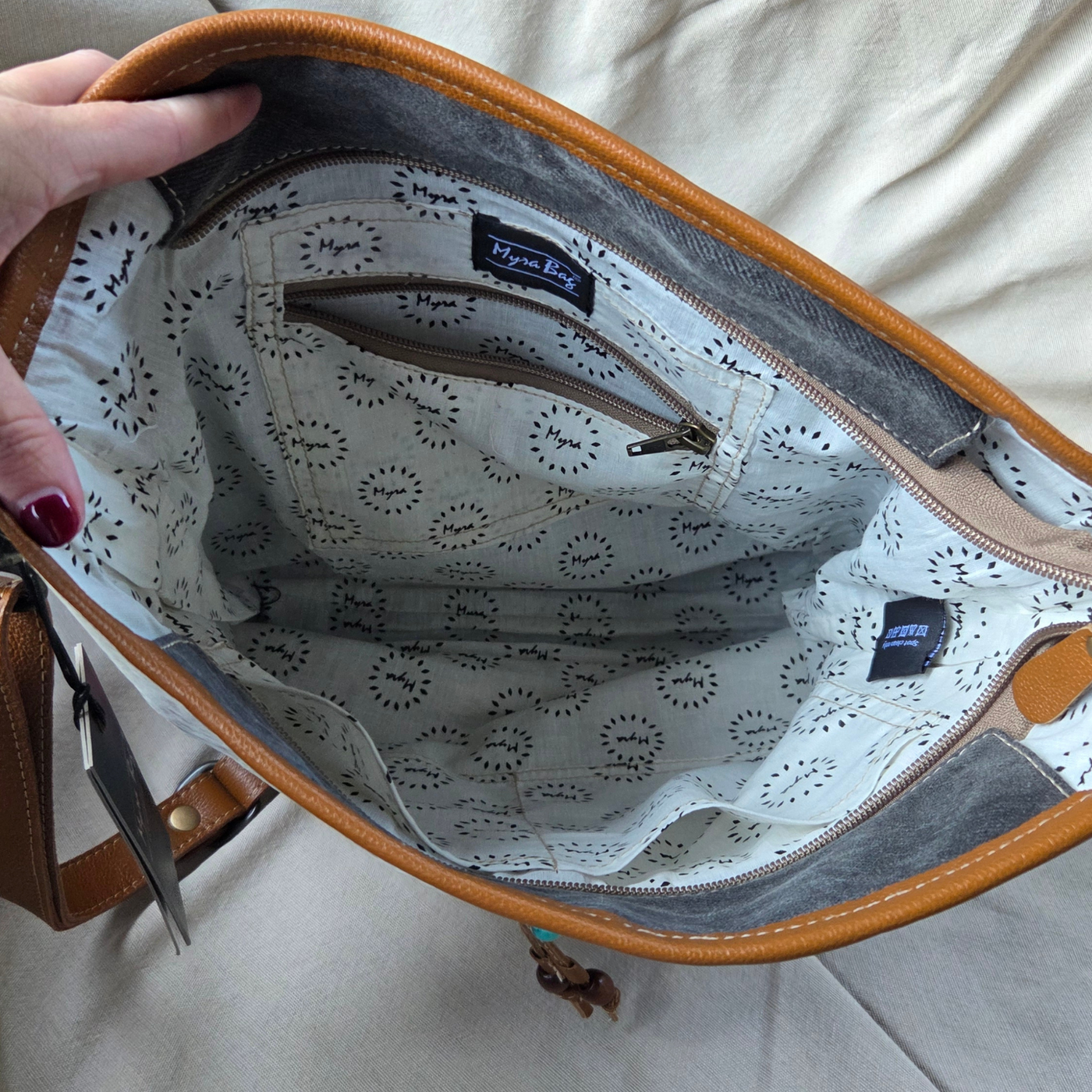 Propose Shoulder Bag – Canvas & Hair-on Shoulder Tote | Myra Bags