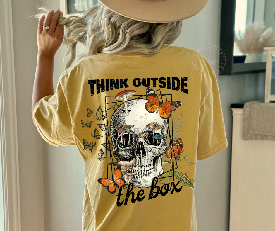 Think Outside The Box | Comfort Colors® Skull Cottagecore Tee