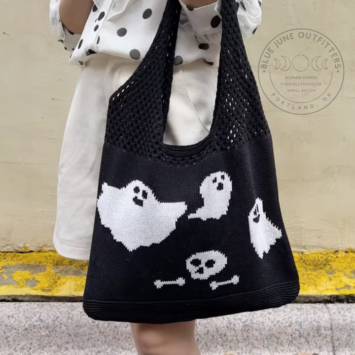 Trendy Knitted Ghost Shoulder Bag