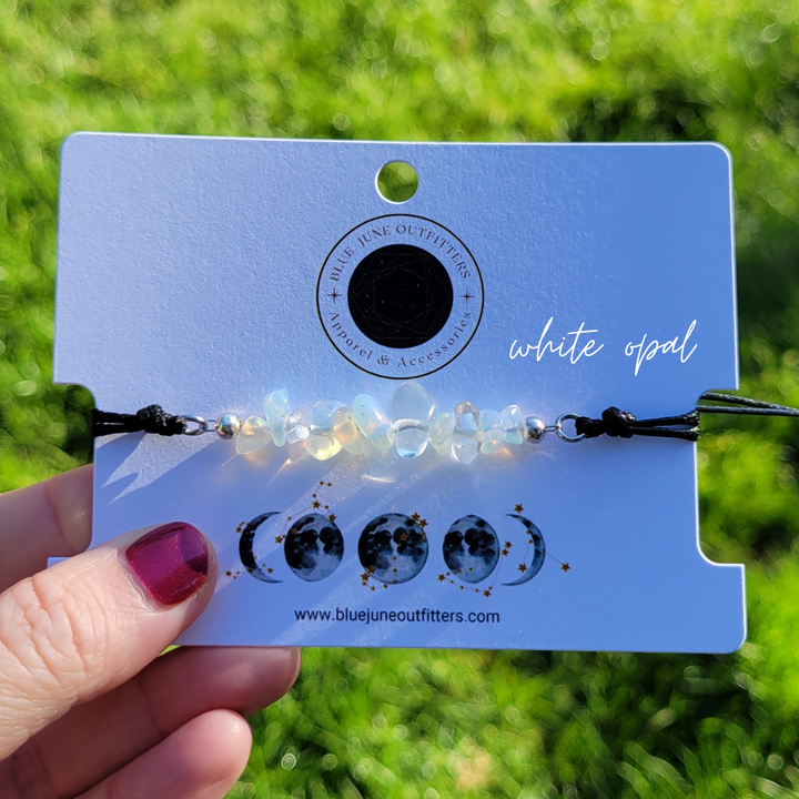 Adjustable Gemstone Chip Bracelets or Anklets