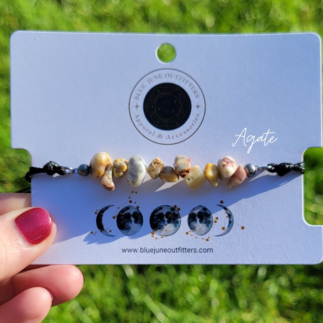 Adjustable Gemstone Chip Bracelets or Anklets