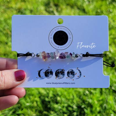 Adjustable Gemstone Chip Bracelets – White Opal, Malachite, Agate, Amazonite, Strawberry Quartz, Fluorite