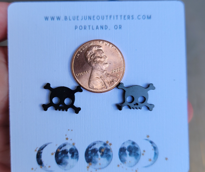 Skull and Crossbones Stud Earrings