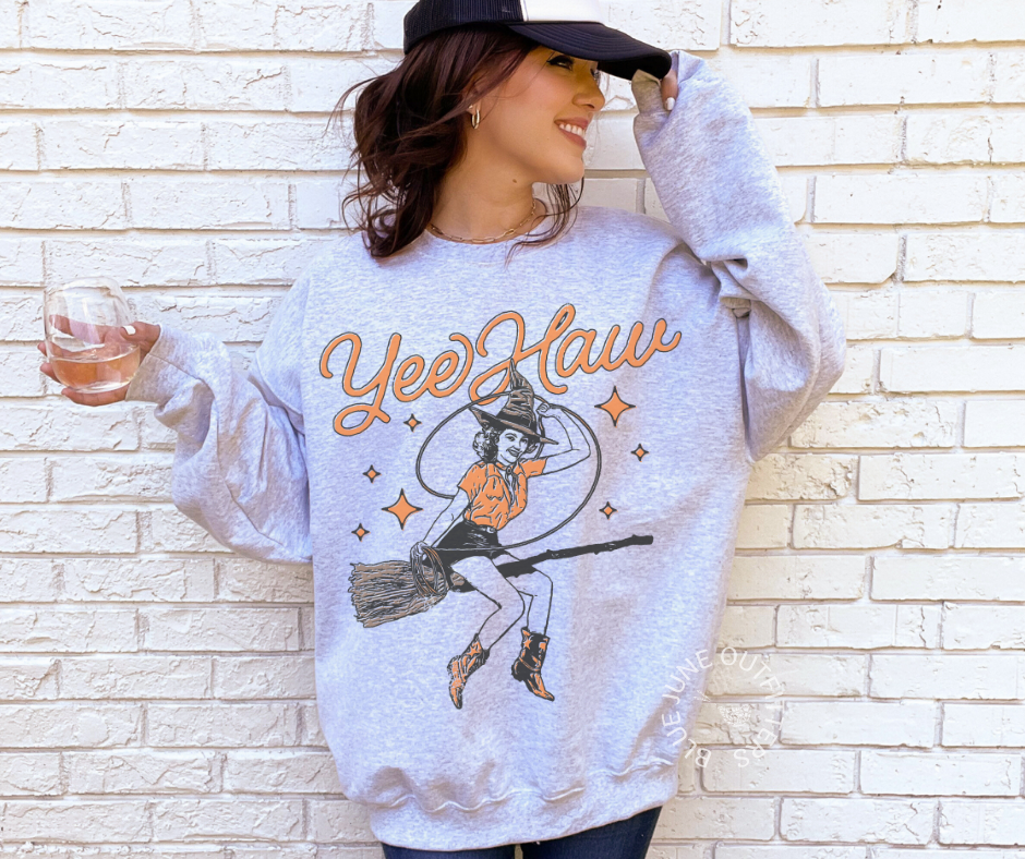 Yee Haw Retro Witch | Halloween Sweatshirt