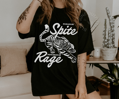 Fueled by Spite Powered by Rage Tiger  Shirt– Feminist Grunge Graphic Tee