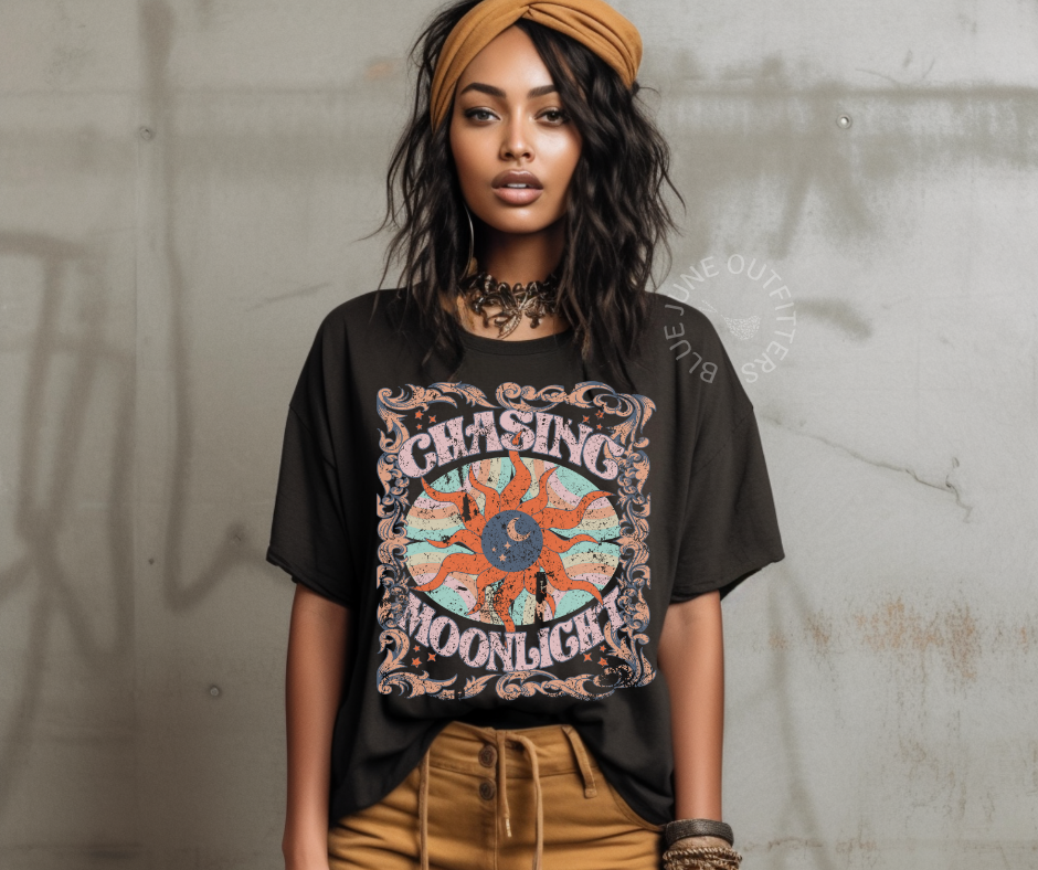 CHASING MOONLIGHT | RETRO BOHO CELESTIAL TEE