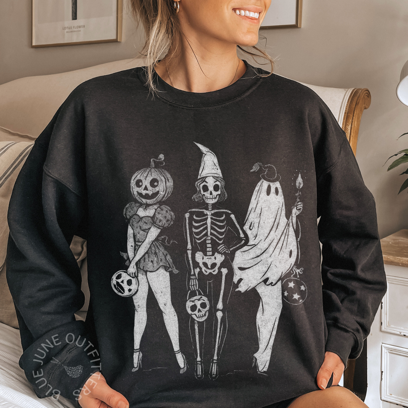 Vintage Sexy Spooky Trio | Unisex Halloween Crewneck Sweatshirt