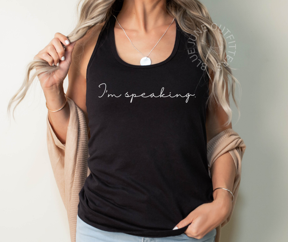 I'm Speaking | Women's Kamala Harris Racerback Tank Top 2024