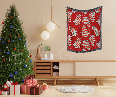 Trendy Christmas Cookies Woven Throw Blanket