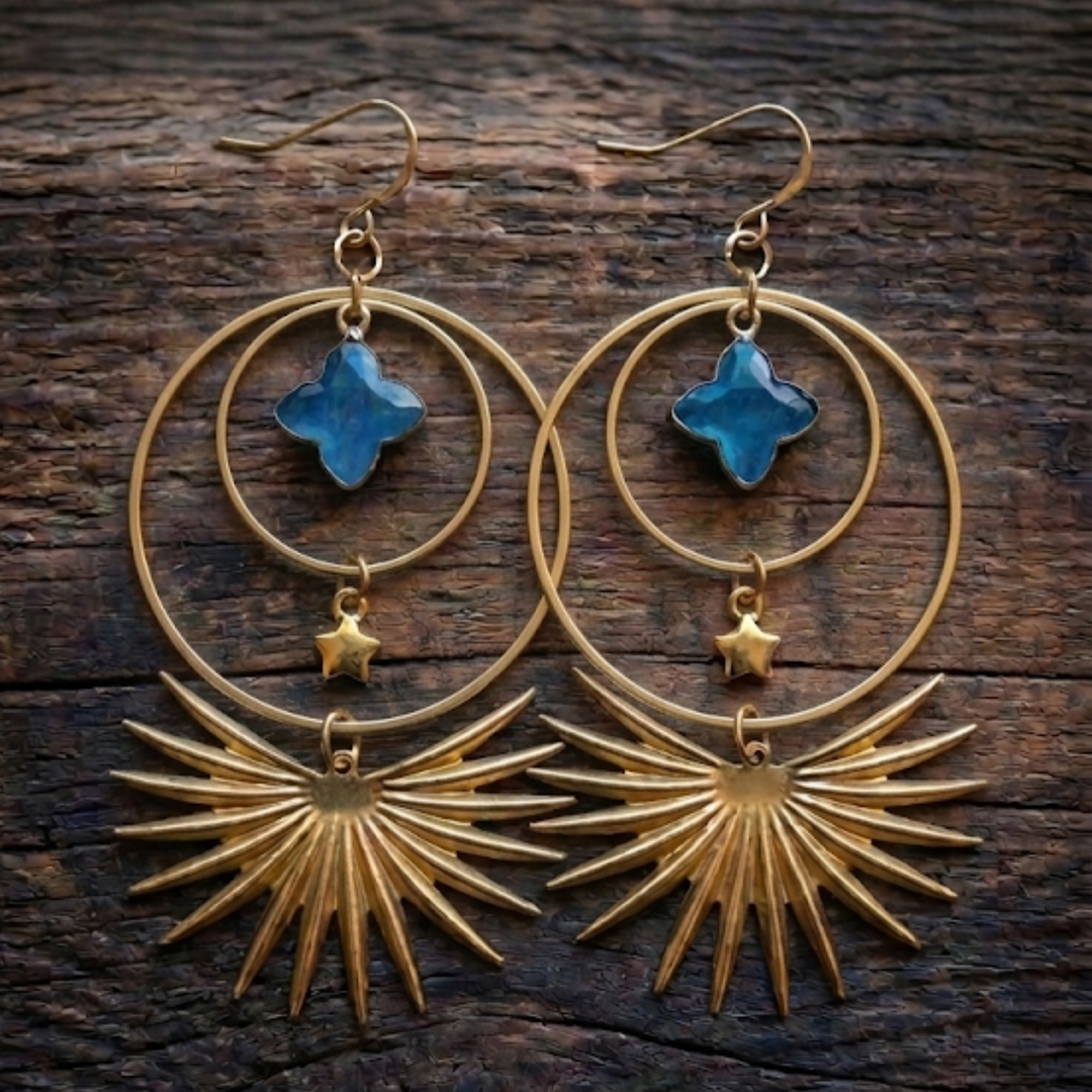 Cosmic Blue Nova Statement Dangles | Hypoallergenic Earrings