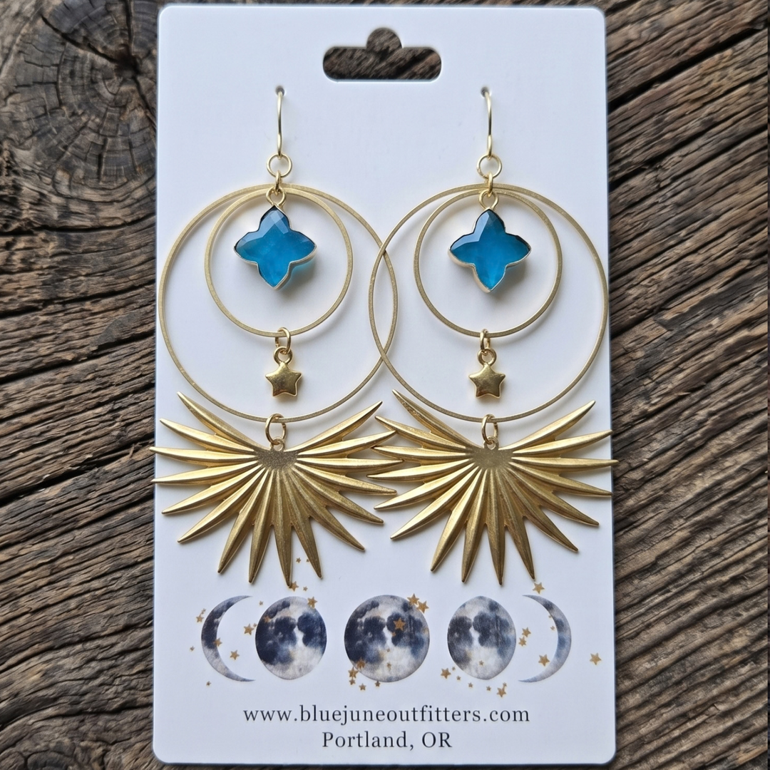 Cosmic Blue Nova Statement Dangles | Hypoallergenic Earrings