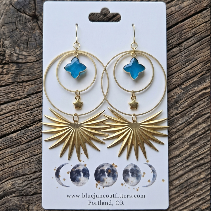 Cosmic Blue Nova Statement Dangles | Hypoallergenic Earrings