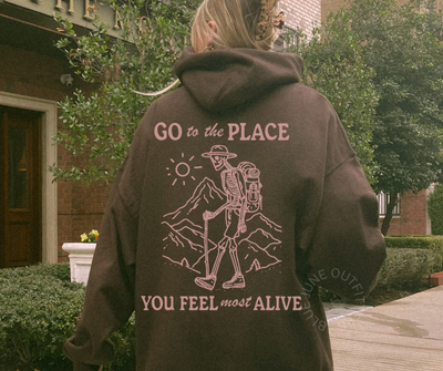 Inspirational Skeleton Hiker Hoodie | Trendy Unisex Hoodie