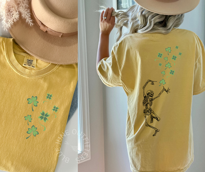 SKELETON SHAMROCKS | COMFORT COLORS® WITCHY ST. PATRICK'S DAY TEE