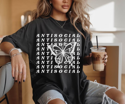 ANTI-SOCIAL BUTTERFLY | FUNNY INTROVERT TEE