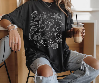Ocean Doodles Marine Life Tee