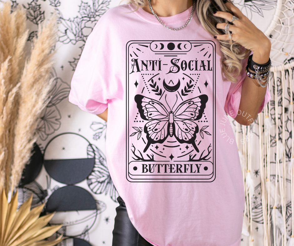 Anti-Social Butterfly Tarot | Mystical Comfort Colors® Tee
