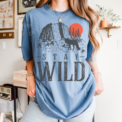 Stay Wild T-Shirt Hiking Camping Nature Graphic Tee