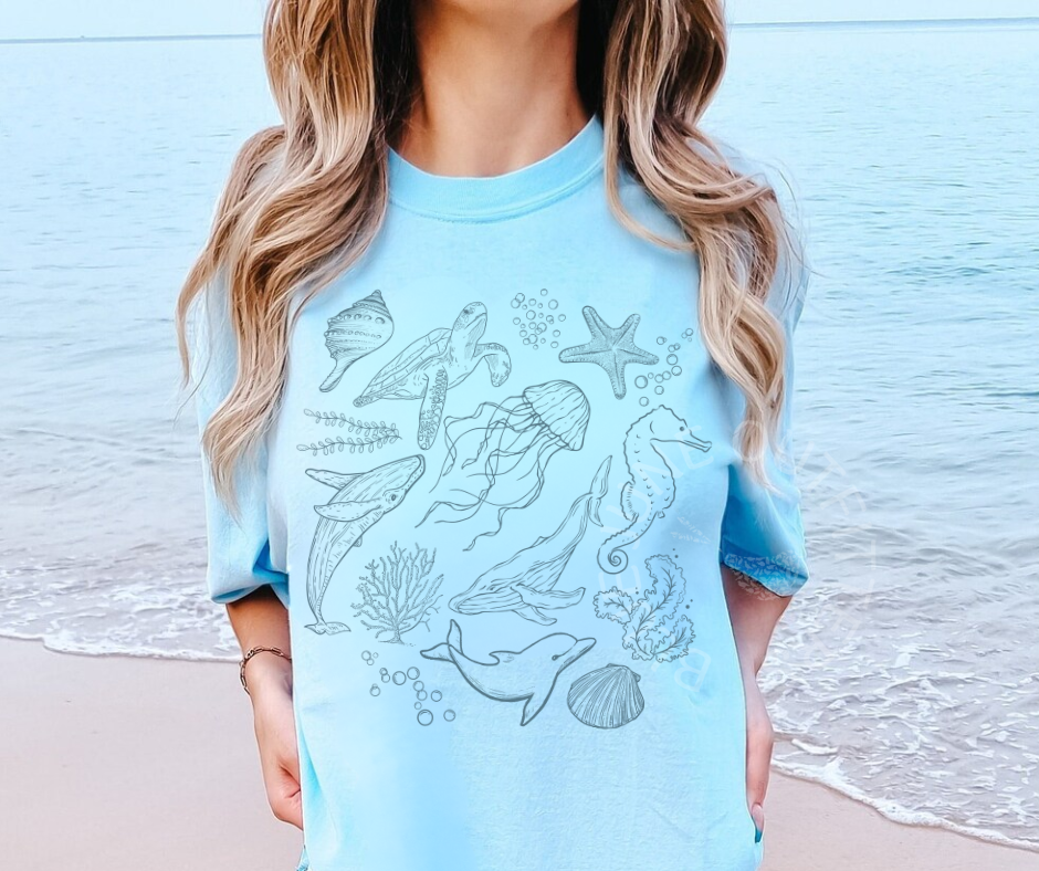 Ocean Doodles Marine Life Tee