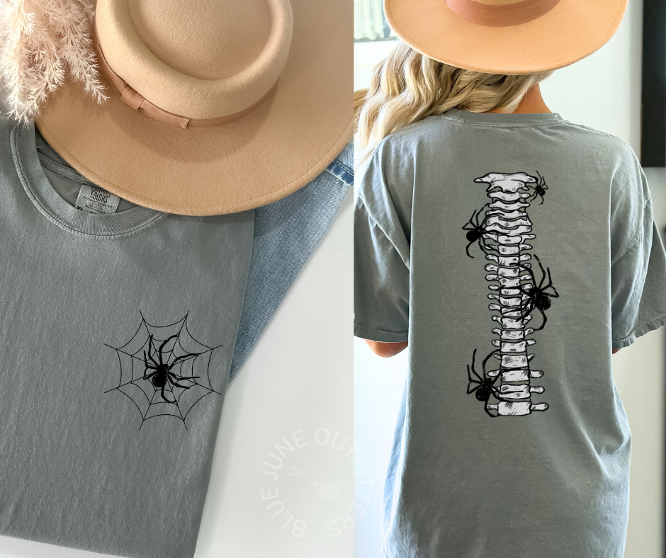 Spooky Spider Spine Tee | Comfort Colors® Halloween Shirt