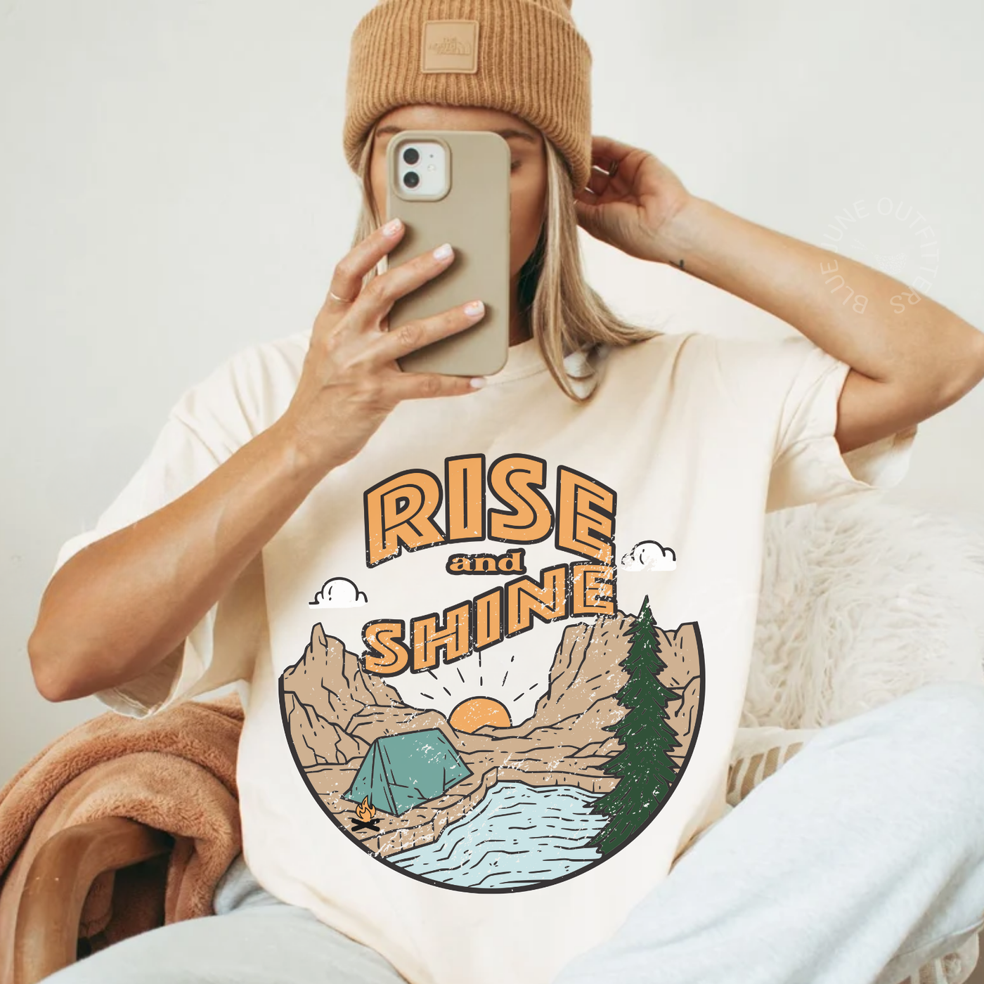 Rise and Shine Graphic Tee | Camping Nature Hiking Shirt