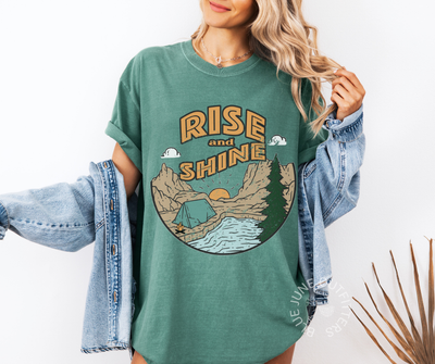 Rise and Shine Graphic Tee | Camping Nature Hiking Shirt