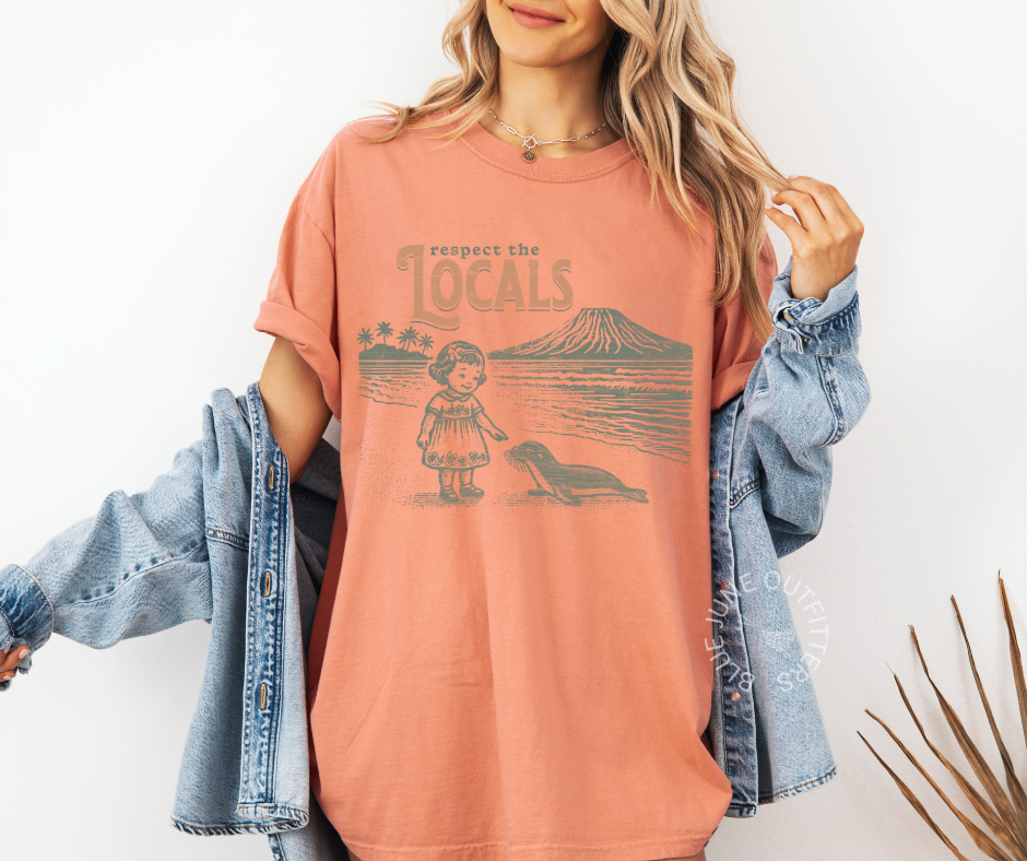 RESPECT THE LOCALS | COMFORT COLORS® RETRO HAWAII TEE