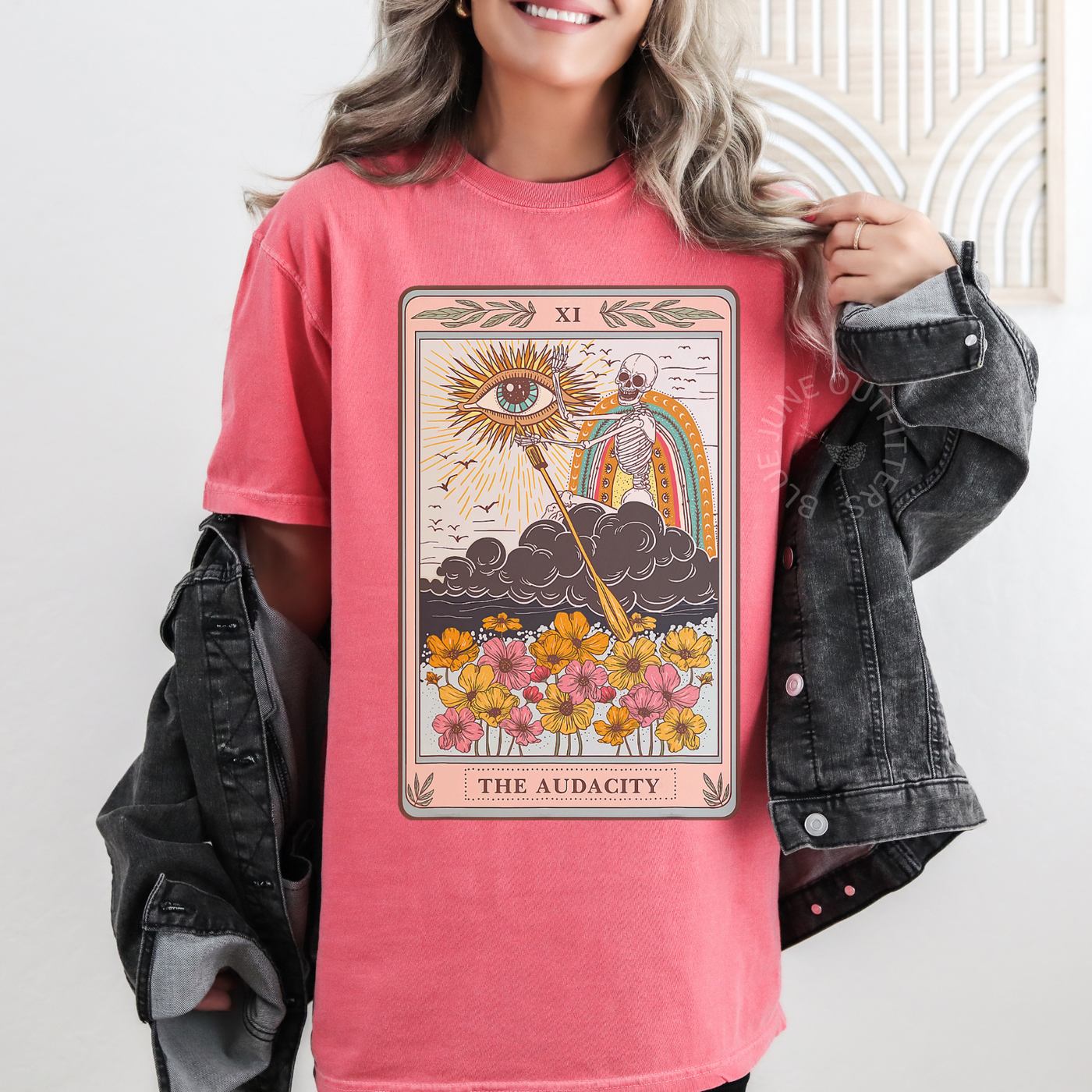 The Audacity Trippy Skeleton Tarot Tee | Witchy Unisex Shirt
