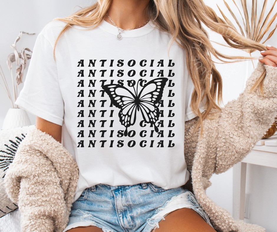 ANTI-SOCIAL BUTTERFLY | FUNNY INTROVERT TEE
