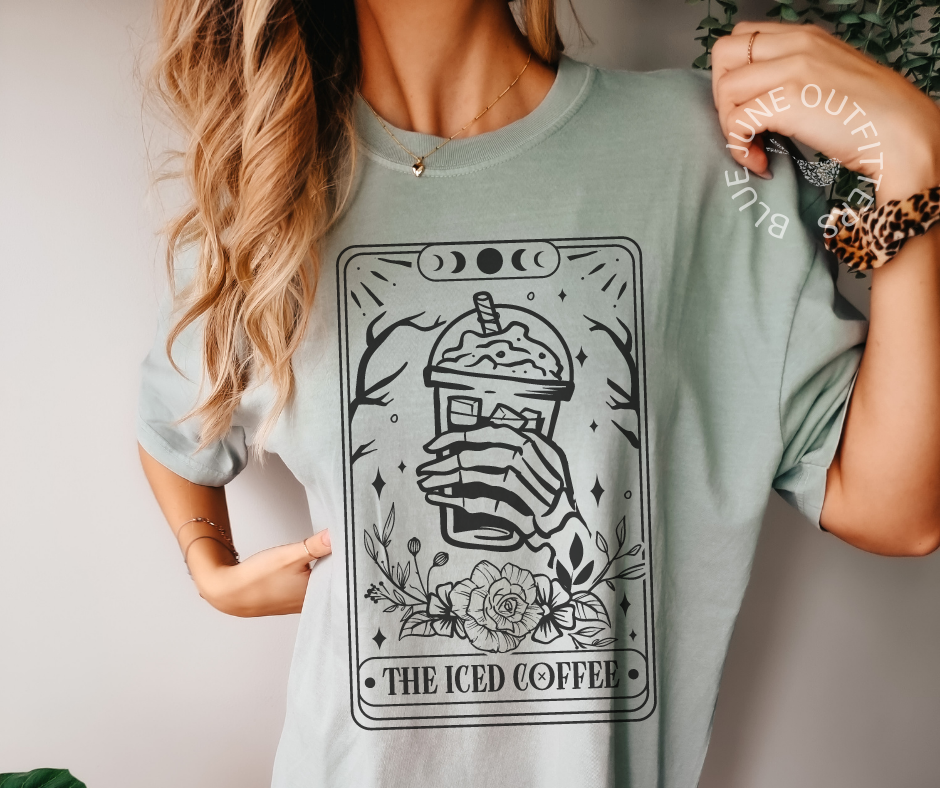 The Iced Coffee Tarot | Witchy Comfort Colors® Tee