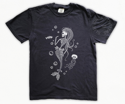 Skeleton Mermaid Tee – Spooky Sea Siren Graphic Shirt