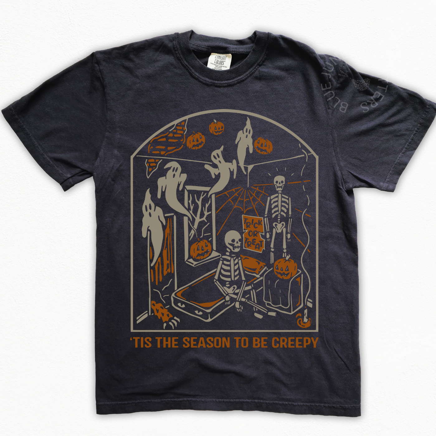 Halloween Skeleton Ghost Shirt – ‘Tis the Season to Be Creepy Graphic Tee